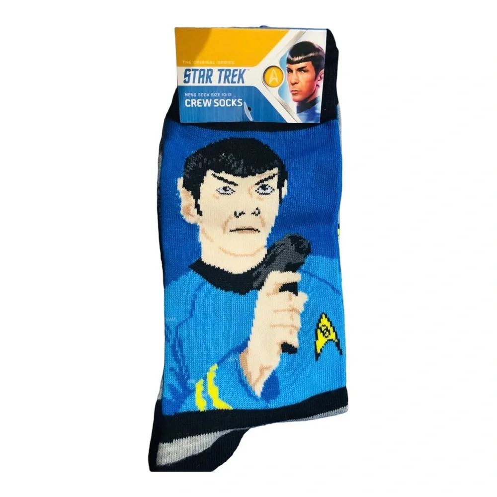 Star Trek Jean-Luc Picard gray crew‎ socks new.